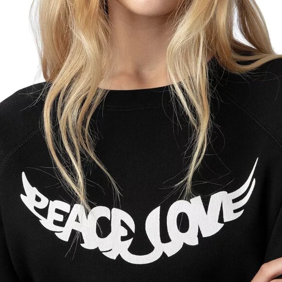 Like new Zadig & Voltaire Unisex Upper Peace Love Sweatshirt in Black Size Large - Picture 7 of 13